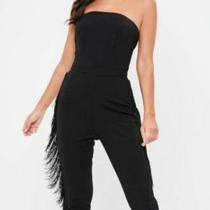 MISSGUIDED BANDEAU FRINGE JUMPSUIT